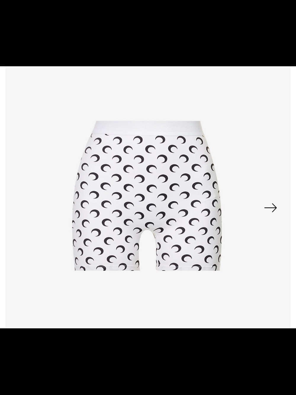 Marine Serre White Bike Shorts with Black Crescent Print